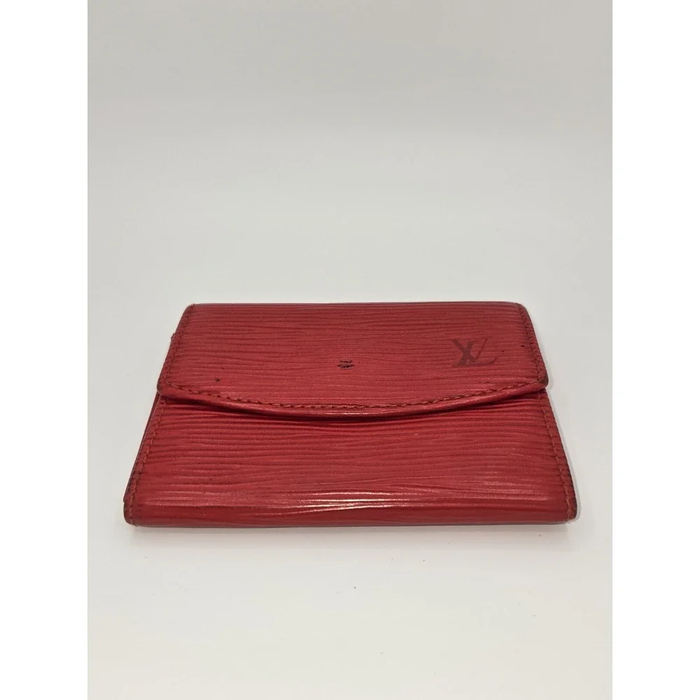 Louis Vuitton Epi Leather Card Holder Castilian‎ Red Vintage Wallet Spain M63587